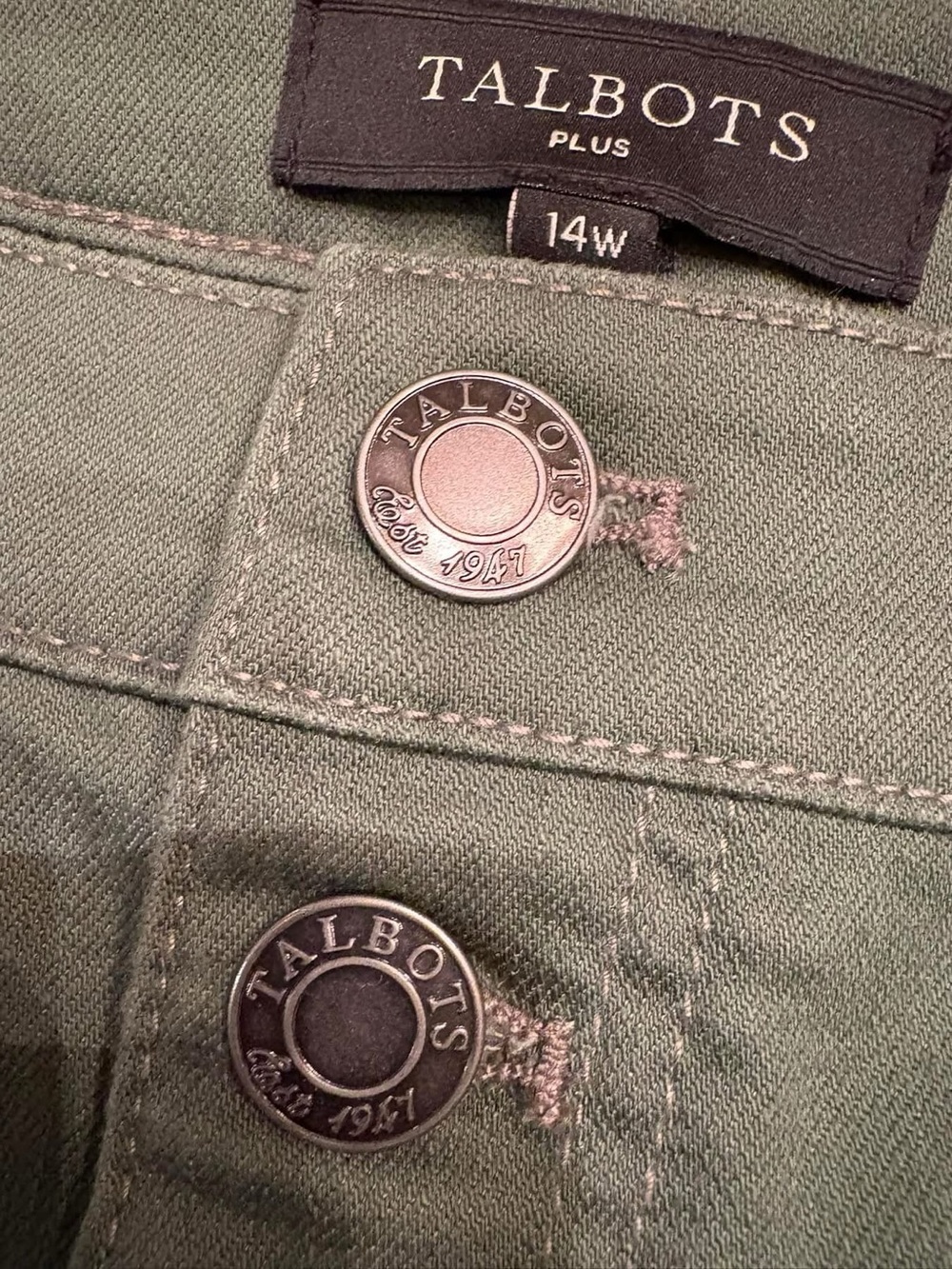 Talbots Olive Green Button-Front Pencil Skirt - Picture 4 of 8